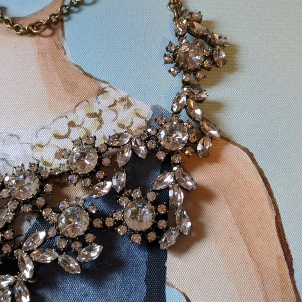 Euc J.Crew Statement Rhinestone Necklace - image 6